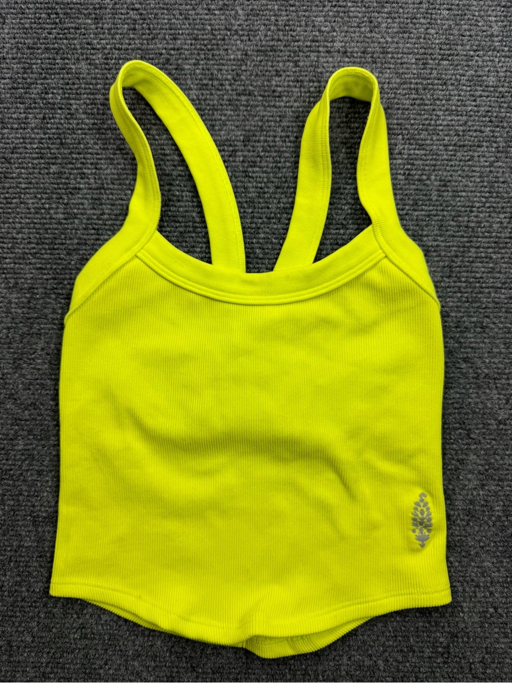 FP Movement by Free People Ribbed Crop Top XS/S Neon Yellow 2242